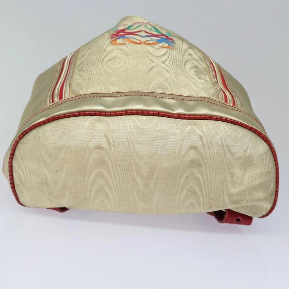 Loewe Cream Leather Bucket Backpack with Multicolor Anagram - Picture 10 of 15